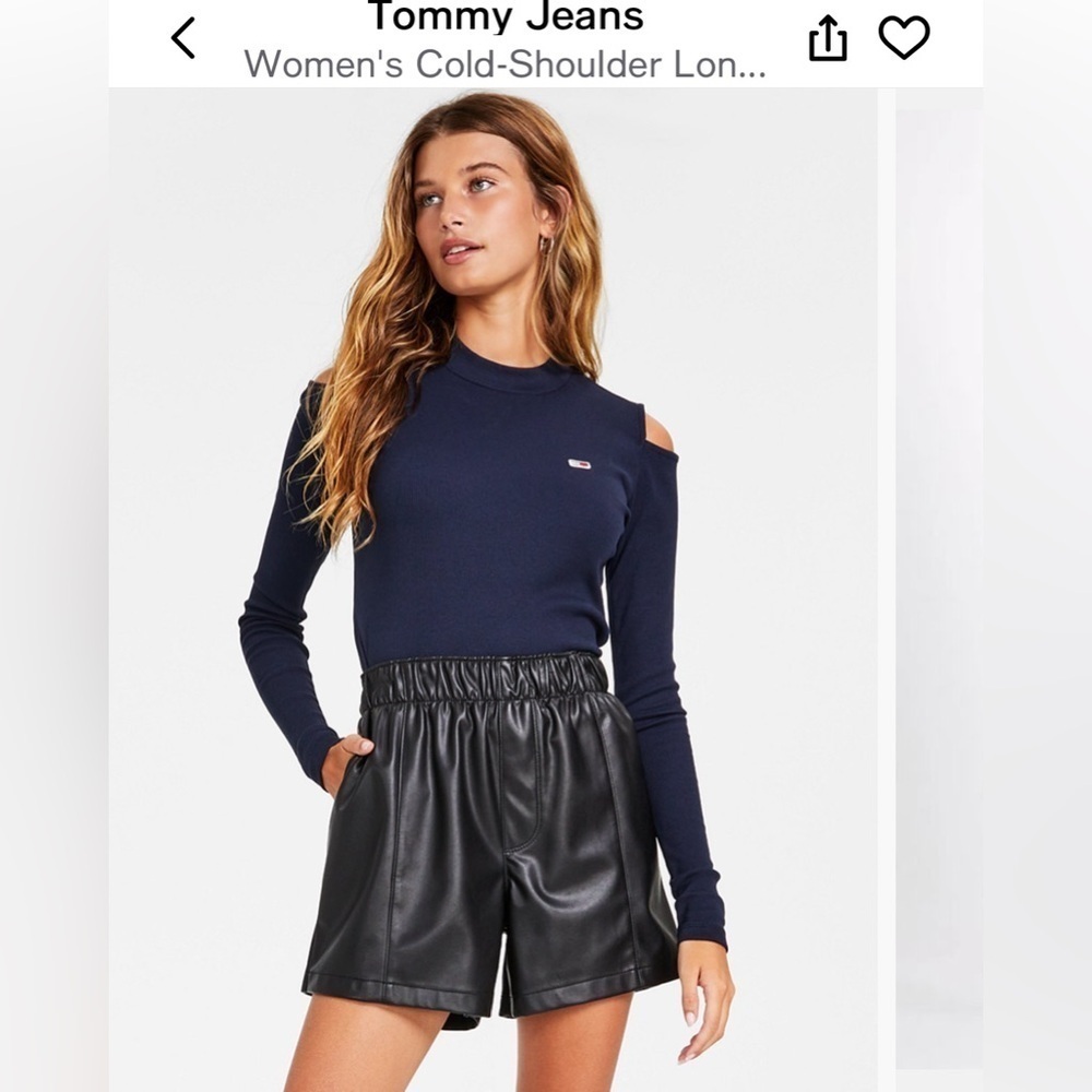nwt- L Cold Shoulder Tommy Hilfiger long sleeve cropped festival periwinkle top
